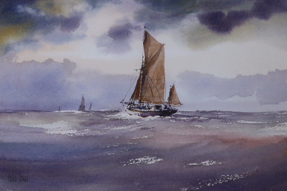 Peter Toms (b.1940), watercolour, 'Into The Sun', signed, 21 x 32cm